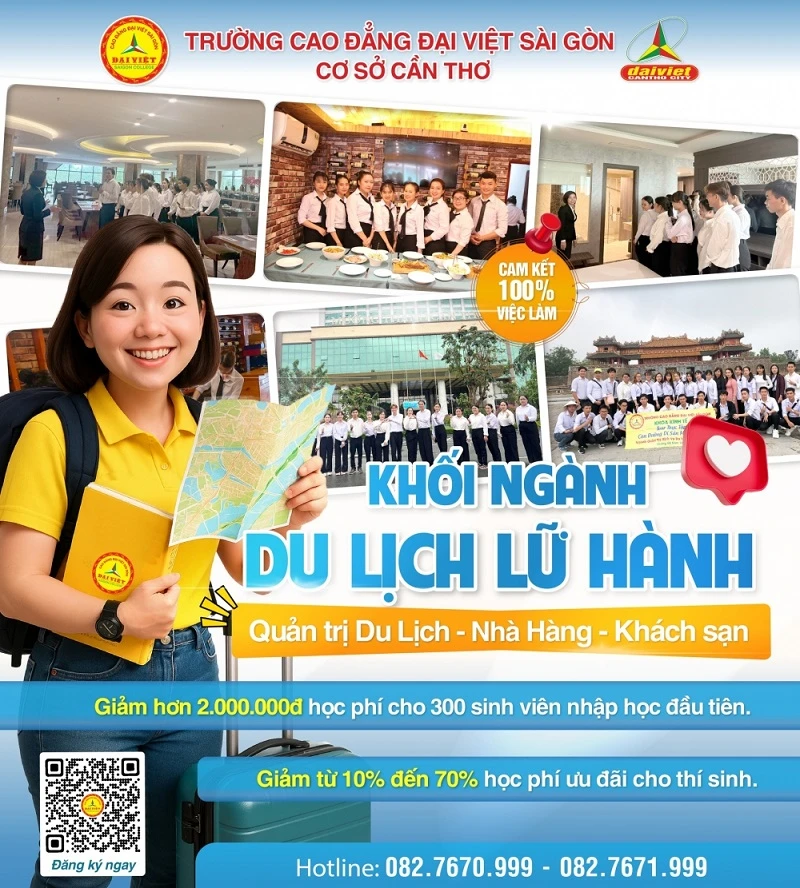 Đại Việt Tp Cần Thơ Thông Báo Tuyển Sinh Khối Ngành Du Lịch – Lữ Hành