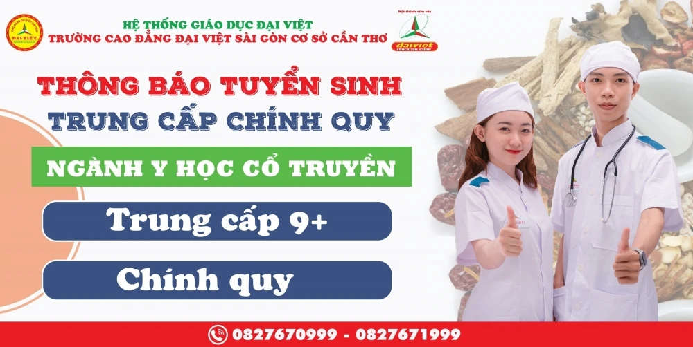 Đại việt TP Cần Thơ thông báo tuyển sinh trung cấp chính quy y học cổ truyền