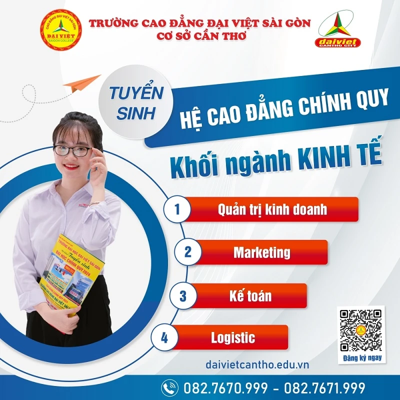 Đại Việt Tp Cần Thơ Tuyển Sinh Cao Đẳng Chính Quy Khối Ngành Kinh Tế 2024