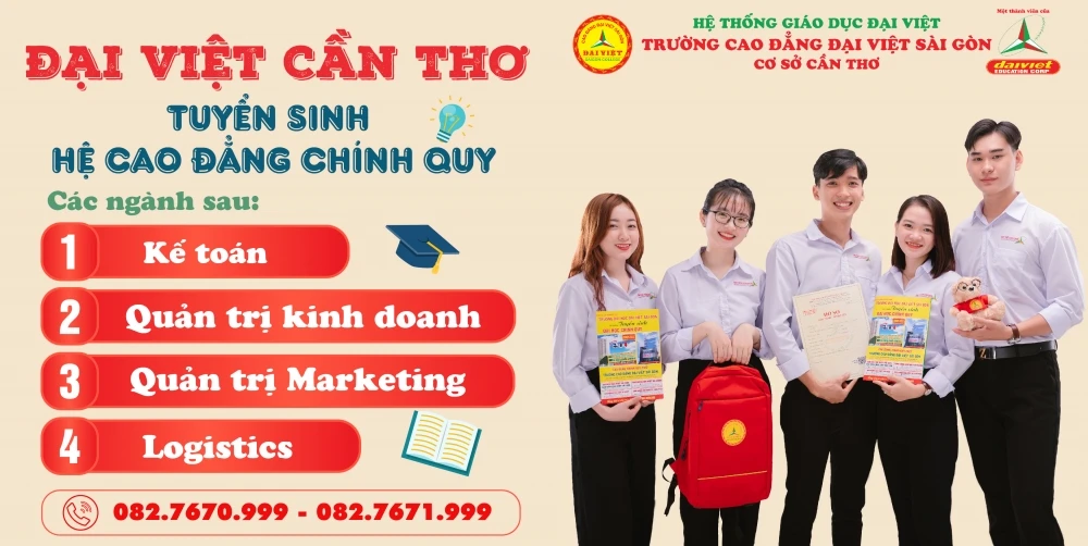 Đại Việt Tp Cần Thơ tuyển sinh hệ cao đẳng chính quy khối ngành kinh tế năm 2023