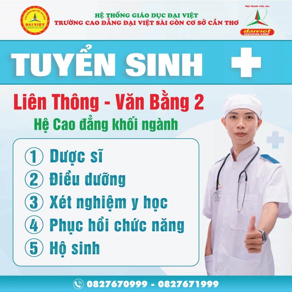 Đại Việt Tp Cần Thơ Tuyển Sinh Liên Thông, Văn Bằng 2 Cao Đẳng Khối Ngành Sức Khỏe