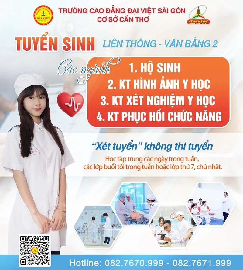 Đại Việt Tp Cần Thơ Tuyển Sinh Liên Thông – Văn Bằng 2 Khối Ngành Y Học 2025