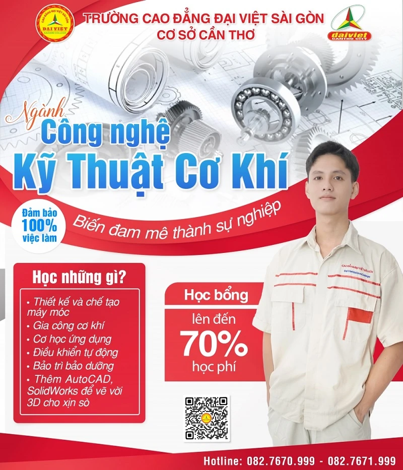 Đại Việt Tp Cần Thơ Tuyển Sinh Ngành Công Nghệ Kỹ Thuật Cơ Khí