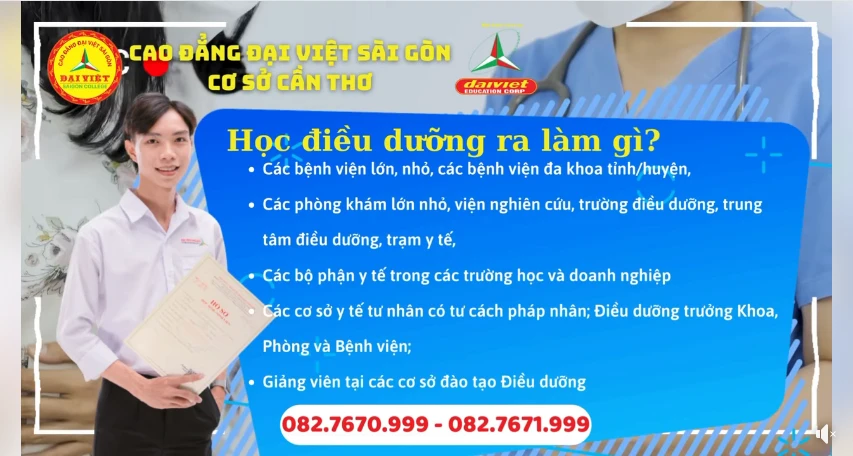 Tuyển Sinh Ngành Điều Dưỡng Đại Việt Cần Thơ – Cơ Hội, Học Bổng và Việc Làm