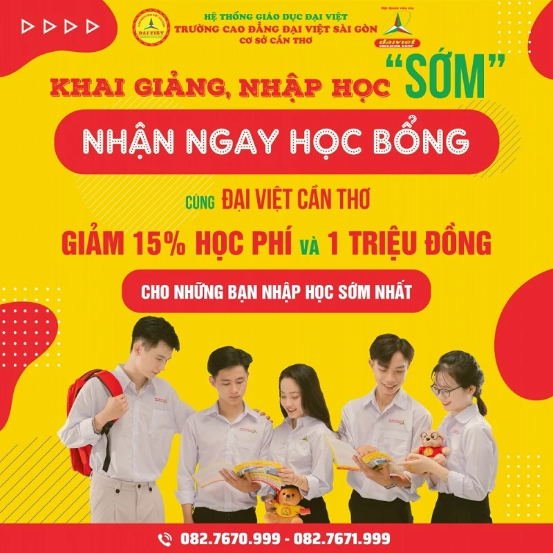 Khai Giảng Sớm – Nhập Học Sớm – Nhận Học Bổng Tại Đại Việt Cần Thơ