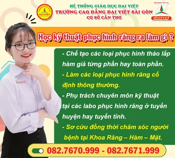 Kỹ Thuật Phục Hình Răng – Ngành Học Triển Vọng Tại Cao Đẳng Đại Việt Sài Gòn Cơ Sở Cần Thơ