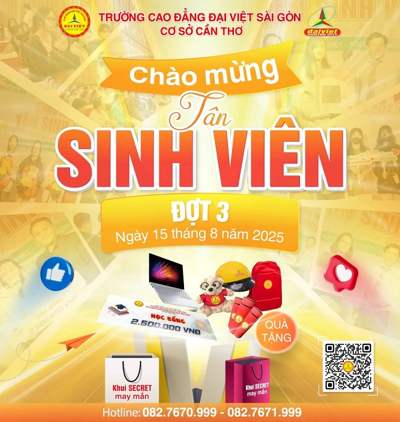 Loa Loa! Thông Báo Chương Trình Chào Đón Tân Sinh Viên Đại Việt Cần Thơ Đợt 3 Khóa 2025