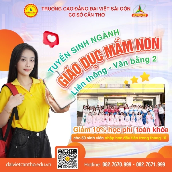 Ngành Giáo Dục Mầm Non Giảm Ngay 10% Học Phí Toàn Khoá