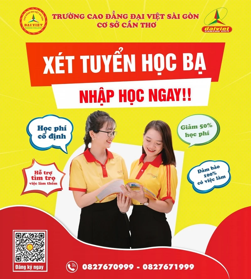 Nhập Học Ngay Tại Đại Việt Tp Cần Thơ Bằng Phương Thức Xét Học Bạ