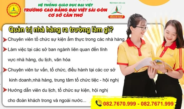 Ngành Quản Trị Nhà Hàng: Cơ Hội Nghề Nghiệp và Tuyển Sinh Đại Việt Sài Gòn Cơ Sở Cần Thơ