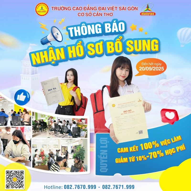 Thông Báo Nhận Hồ Sơ Bổ Sung – Đại Việt Cần Thơ