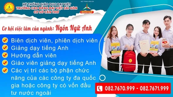 Ngôn Ngữ Anh – Cơ Hội Quốc Tế và Quyền Lợi Học Tập tại Cao Đẳng Đại Việt Sài Gòn Cơ Sở Cần Thơ