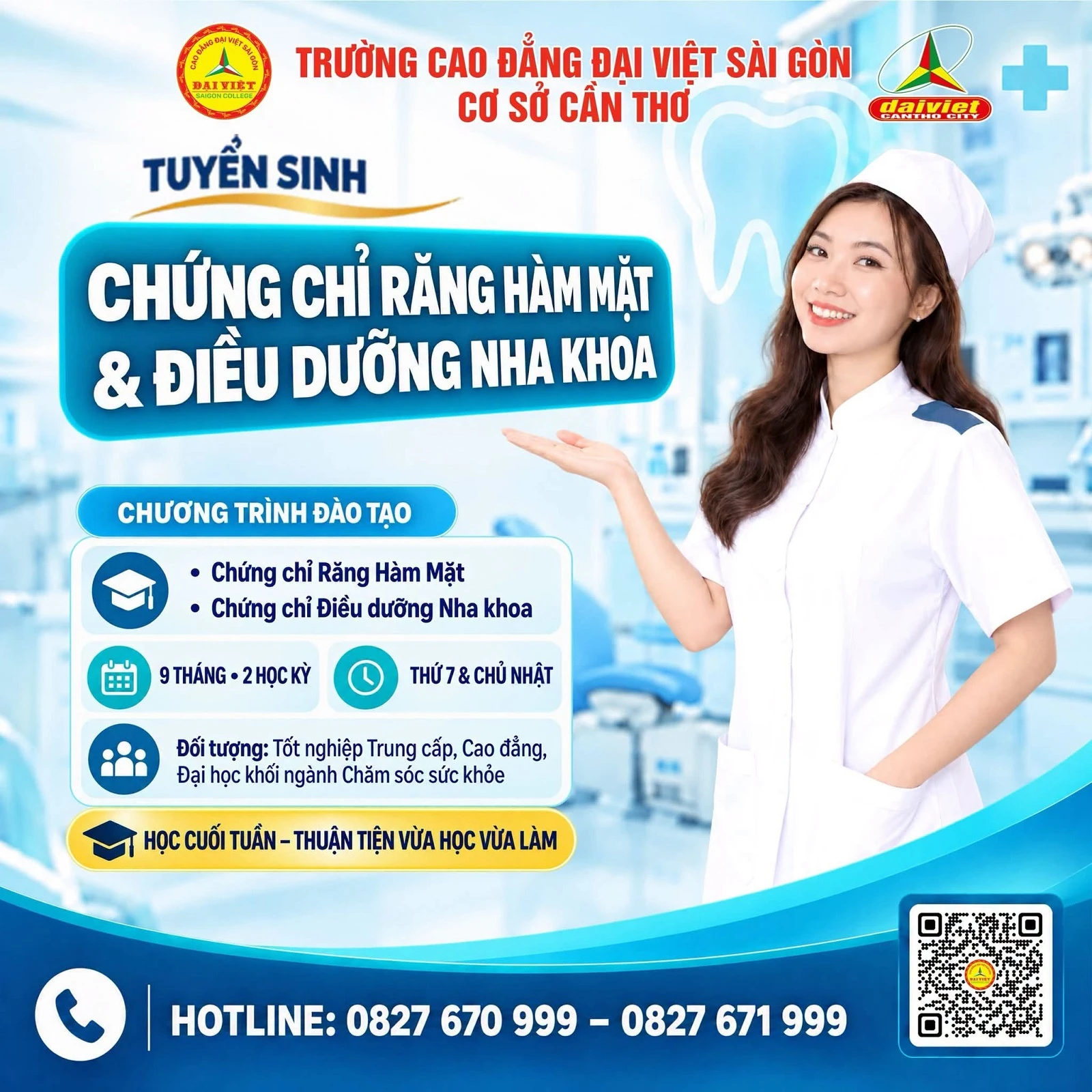 TUYỂN SINH CHỨNG CHỈ RĂNG HÀM MẶT & ĐIỀU DƯỠNG NHA KHOA