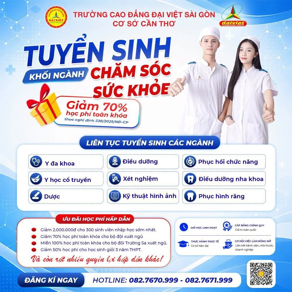 TUYỂN SINH KHỐI NGÀNH CHĂM SÓC SỨC KHỎE 2026