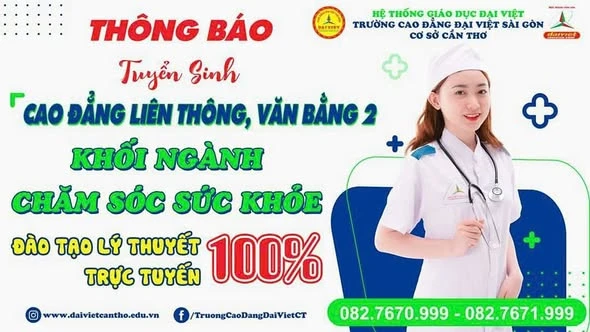 Tuyển Sinh Liên Thông & Văn Bằng 2 Cao Đẳng Khối Sức Khỏe – Đại Việt Sài Gòn Cơ Sở Cần Thơ