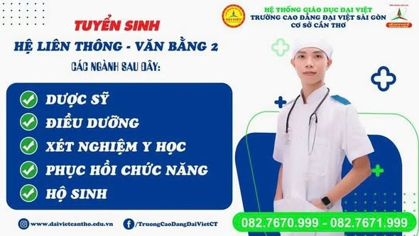 Tuyển Sinh Liên Thông & Văn Bằng 2 Cao Đẳng Khối Sức Khỏe – Đại Việt Sài Gòn Cơ Sở Cần Thơ