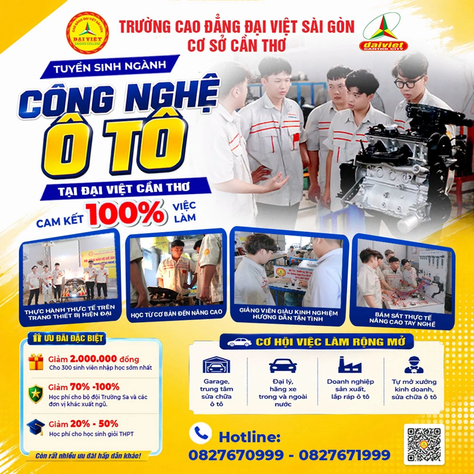 TUYỂN SINH NGÀNH CÔNG NGHỆ Ô TÔ TẠI ĐẠI VIỆT CẦN THƠ