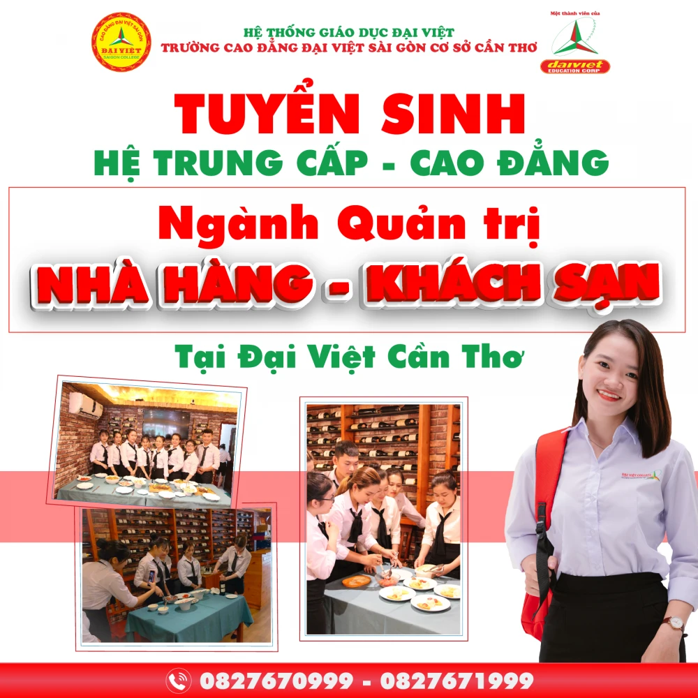 Tuyển Sinh Trung Cấp – Cao Đẳng Ngành Quản Trị Nhà Hàng Khách Sạn tại Đại Việt Cần Thơ