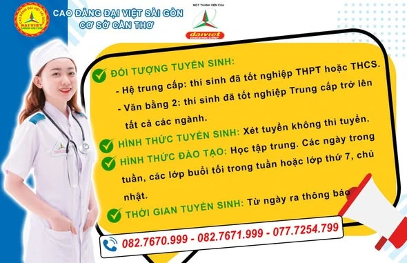 Tuyển sinh Trung cấp và Văn bằng 2 Y sĩ – Trường Cao Đẳng Đại Việt Sài Gòn Cơ Sở Cần Thơ