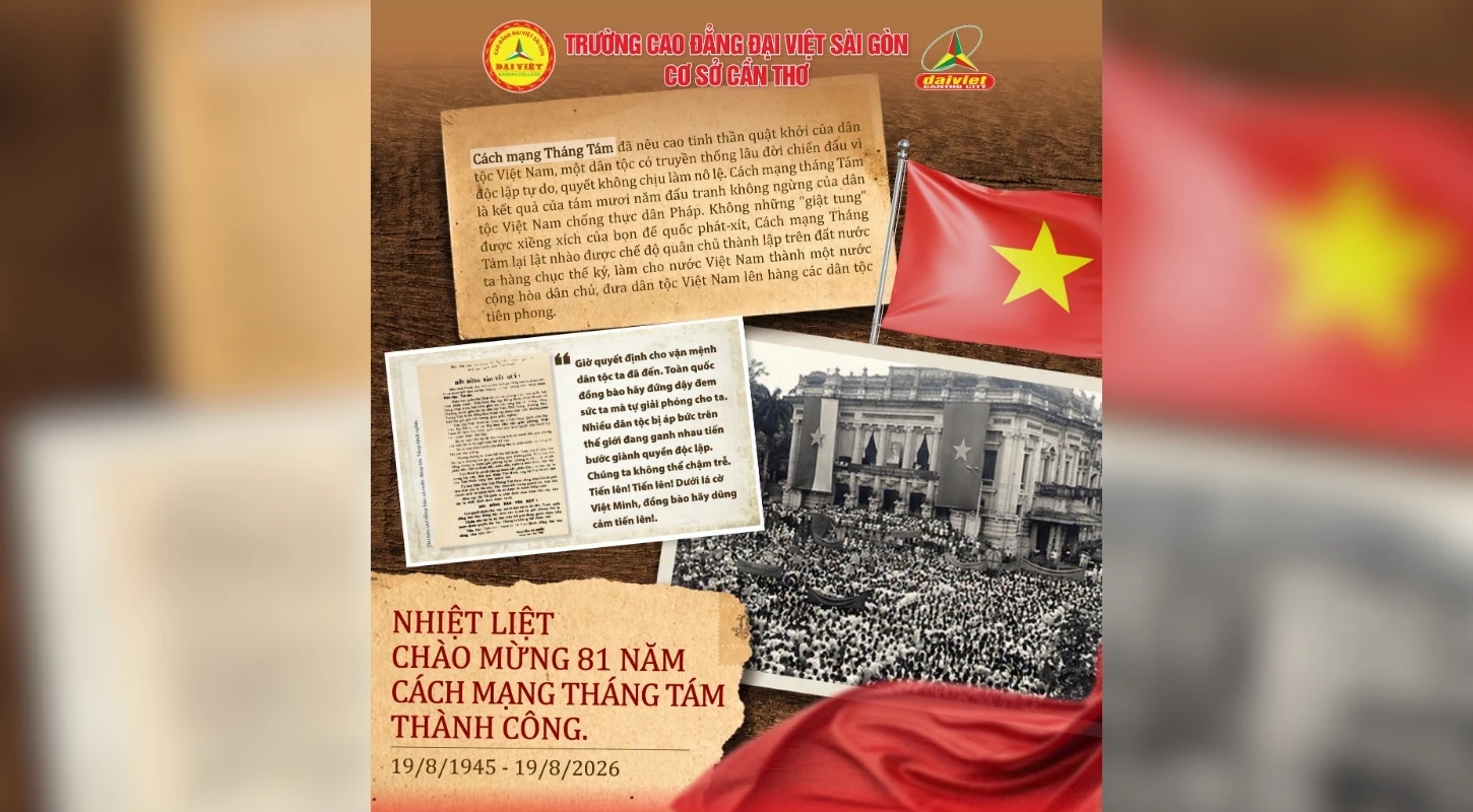 ĐẠI VIỆT CẦN THƠ NHIỆT LIỆT CHÀO MỪNG 81 NĂM CÁCH MẠNG THÁNG TÁM THÀNH CÔNG (19/08/1945 - 19/08/2026)