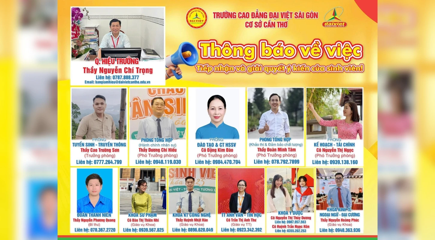 THÔNG BÁO VỀ VIỆC TIẾP NHẬN VÀ GIẢI QUYẾT Ý KIẾN CỦA GIẢNG VIÊN, SINH VIÊN