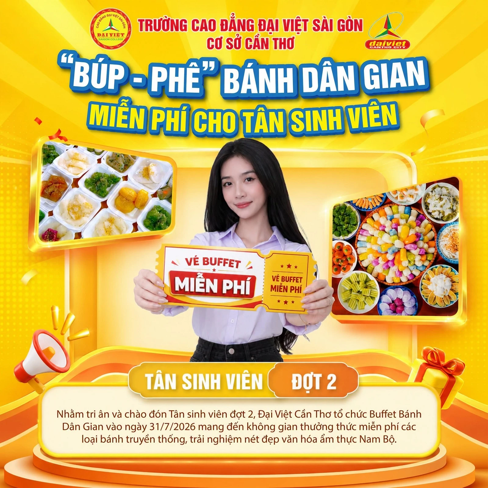 "BÚP-PHÊ" BÁNH DÂN GIAN MIỄN PHÍ – MÓN QUÀ CHÀO ĐÓN TÂN SINH VIÊN ĐẾN VỚI ĐẠI VIỆT CẦN THƠ