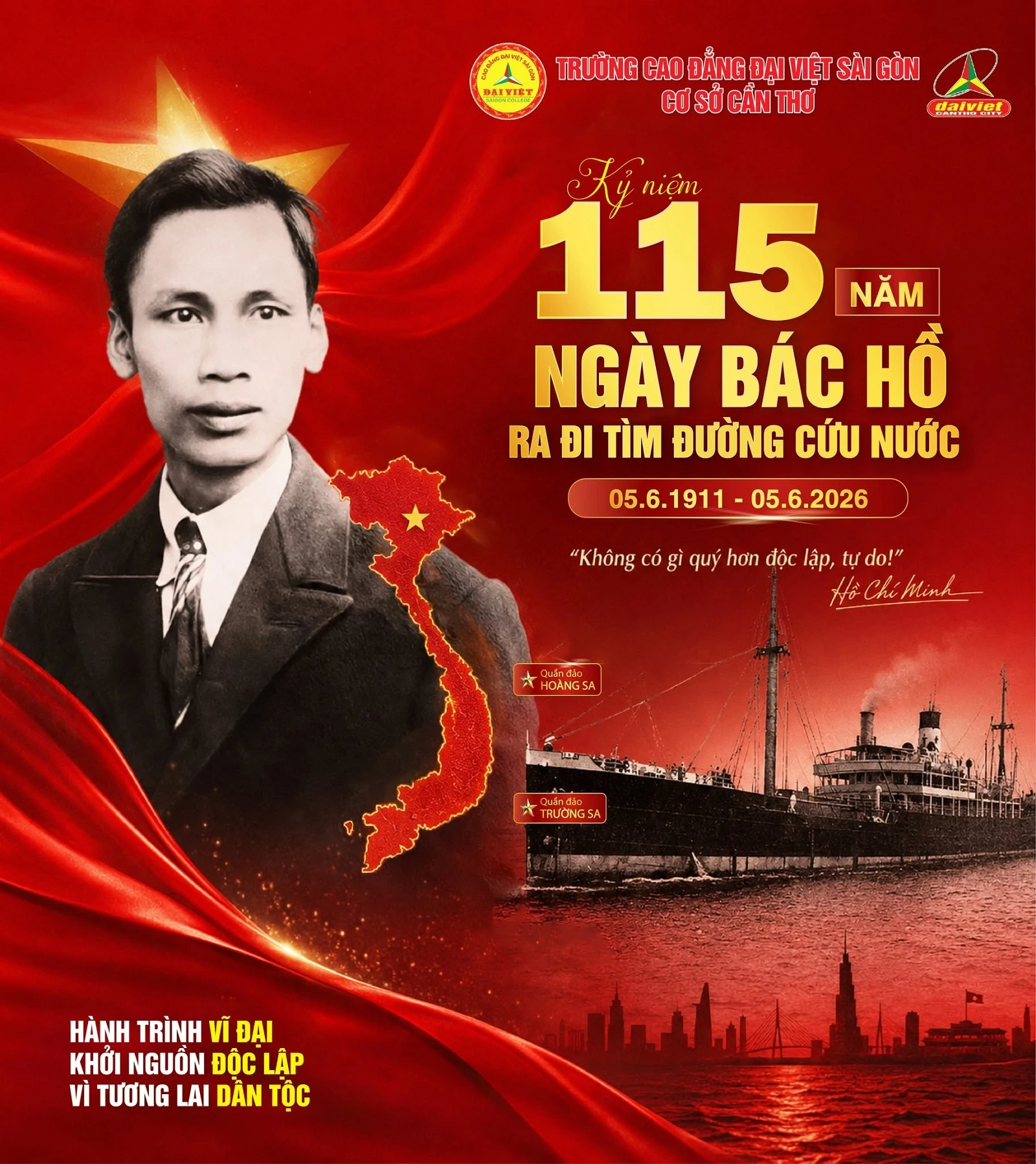 ĐẠI VIỆT CẦN THƠ HƯỚNG VỀ KỶ NIỆM 115 NĂM NGÀY BÁC HỒ RA ĐI TÌM ĐƯỜNG CỨU NƯỚC (05/6/1911 – 05/6/2026)