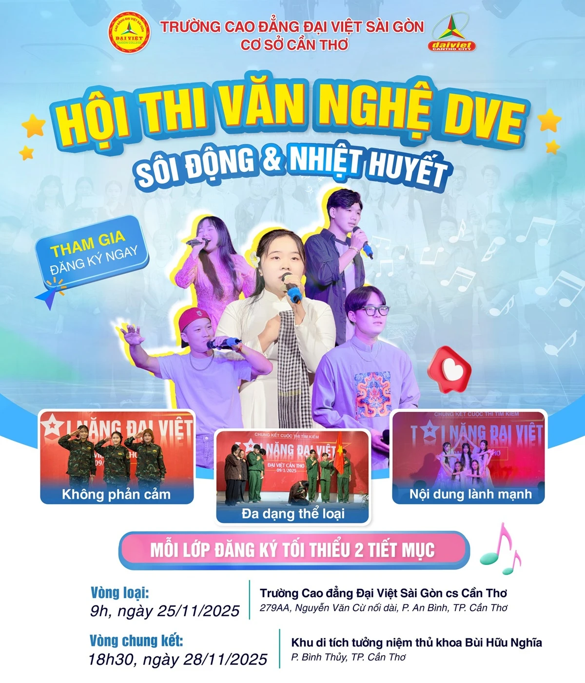 Hội Thi Văn Nghệ Chào Mừng – Sôi Động Và Bùng Nổ Tài Năng Sinh Viên Đại Việt Cần Thơ