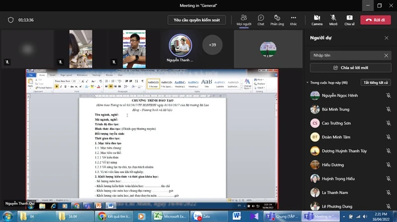 Tập Huấn Chương Trình Đào Tạo Ngày 16/4/2022