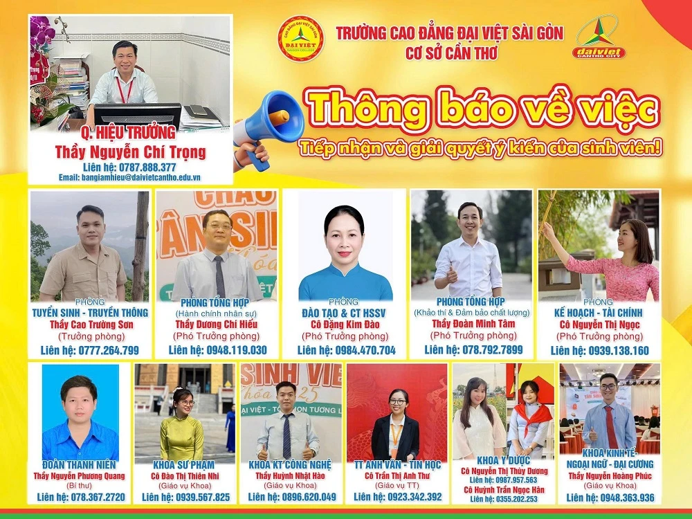 THÔNG BÁO VỀ VIỆC TIẾP NHẬN VÀ GIẢI QUYẾT Ý KIẾN CỦA GIẢNG VIÊN, SINH VIÊN