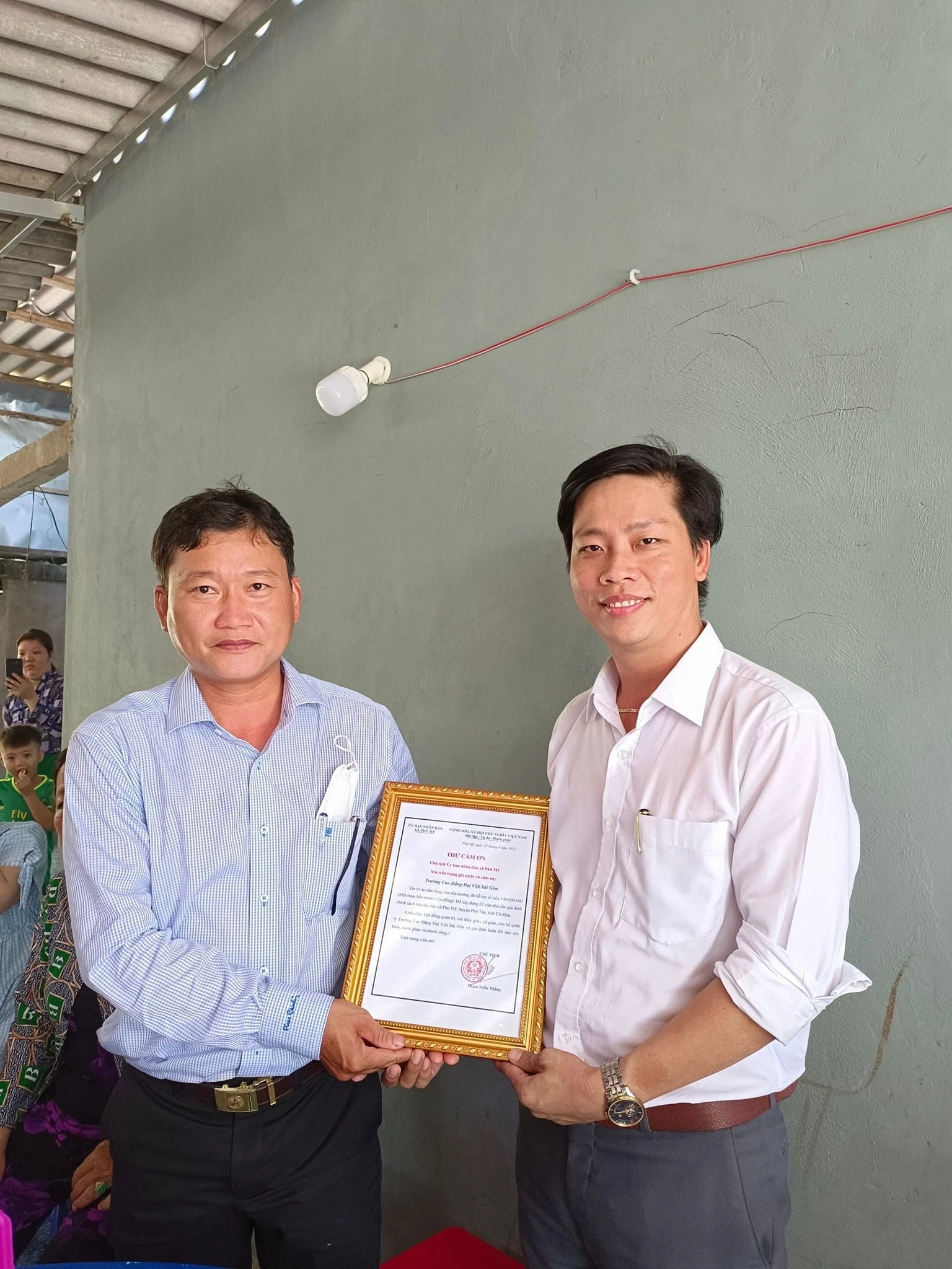 Cao Đẳng Đại Việt Sài Gòn Cơ Sở Cần Thơ trao nhà tình nghĩa tại xã Phú Mỹ, Cà Mau