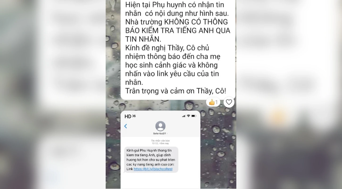 Cảnh Báo Chiêu Lừa Đảo Yêu Cầu Phụ Huynh Bấm Vào Link Kiểm Tra Tiếng Anh