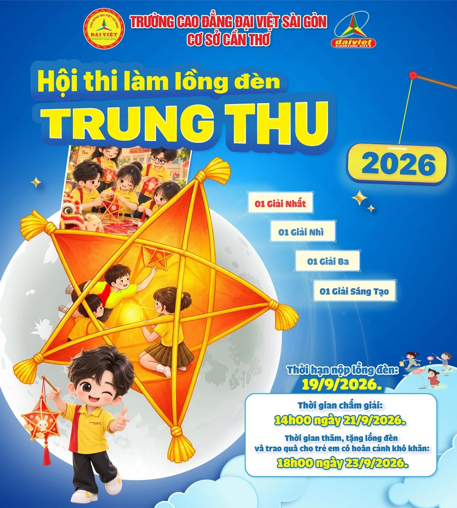 THÔNG BÁO HỘI THI LÀM LỒNG ĐÈN TRUNG THU 2026 “TRUNG THU YÊU THƯƠNG – ĐẠI VIỆT GẮN KẾT”